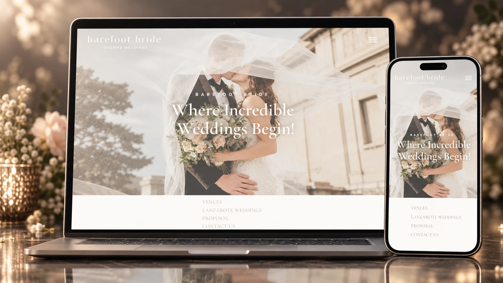 Barefoot Bride Tenerife website project