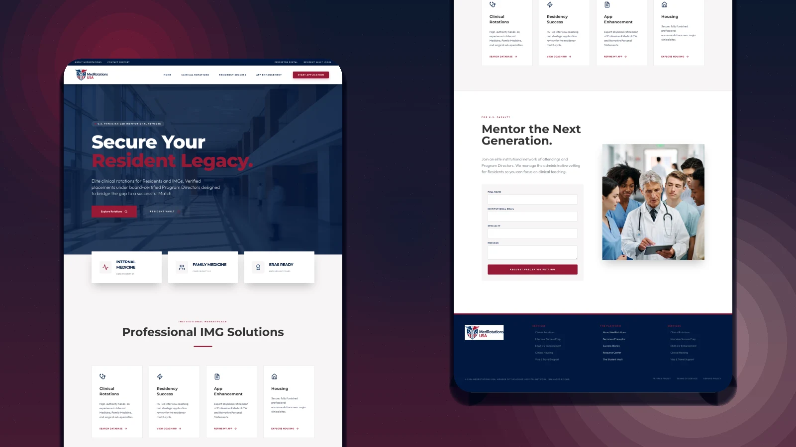 Med Rotations USA website project