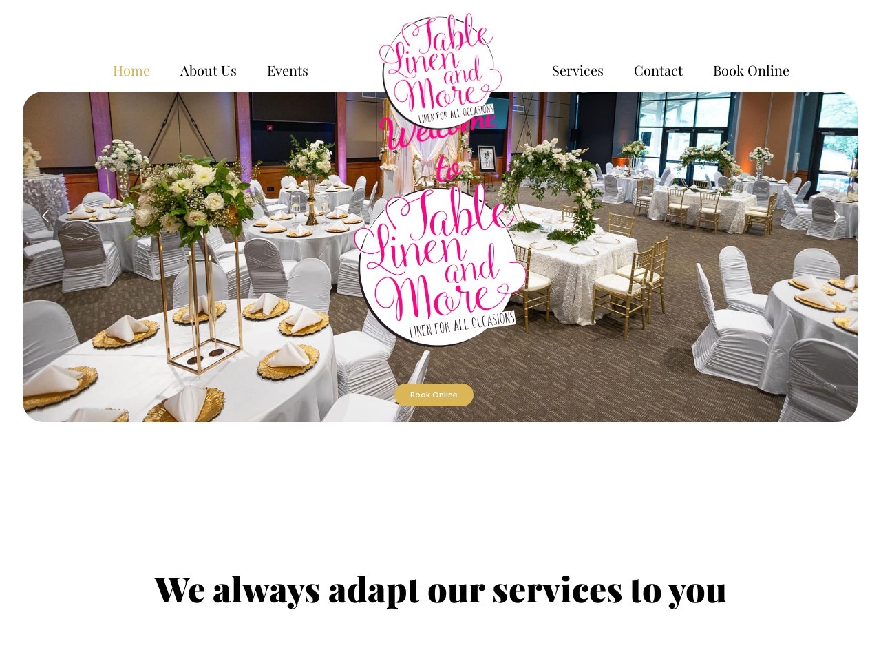 Table Linen and More website project