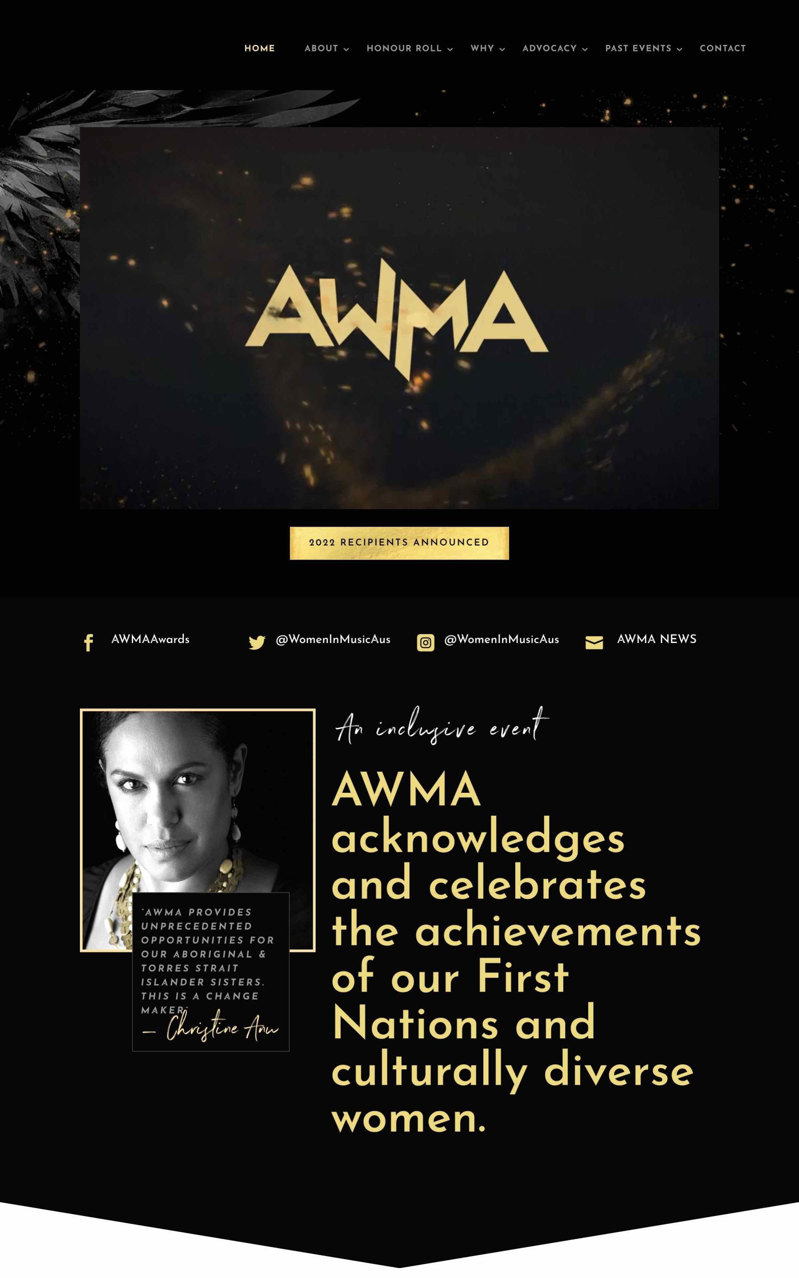 AWMA responsive website shown on desktop and mobile