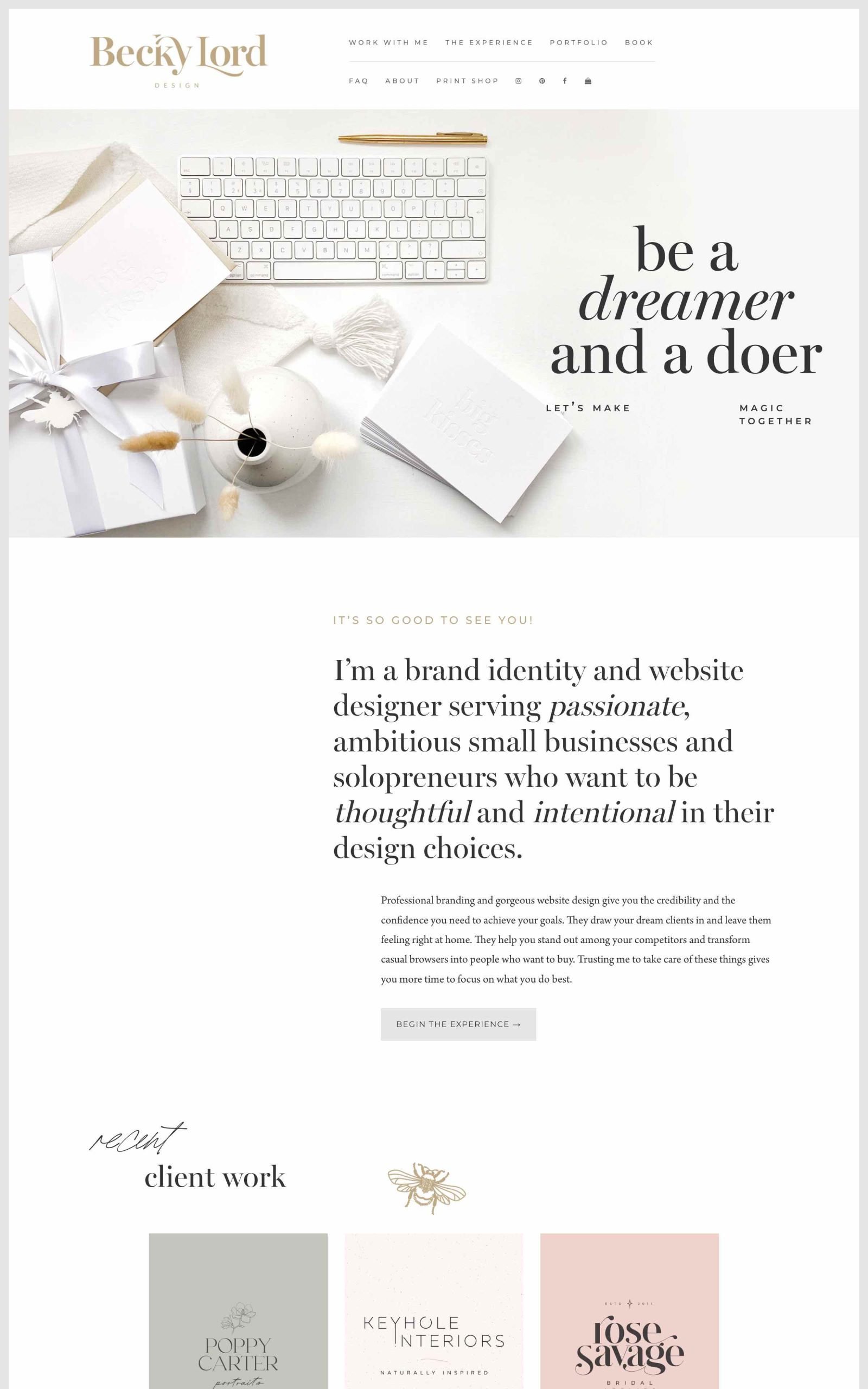 Becky Lord responsive website shown on desktop and mobile
