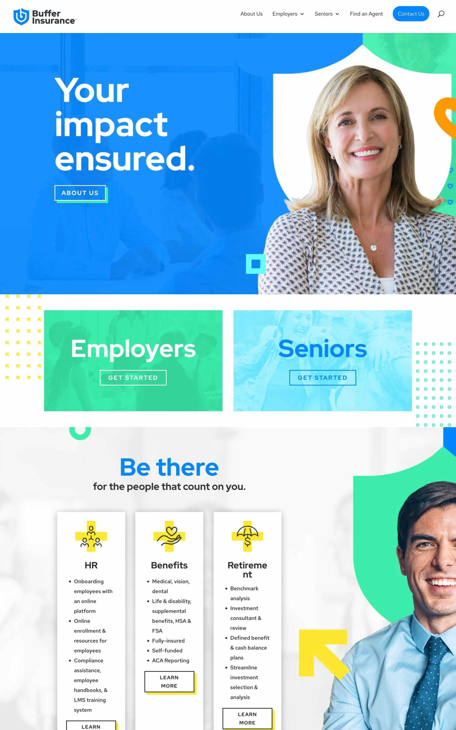 Buffer Insurance responsive website shown on desktop and mobile