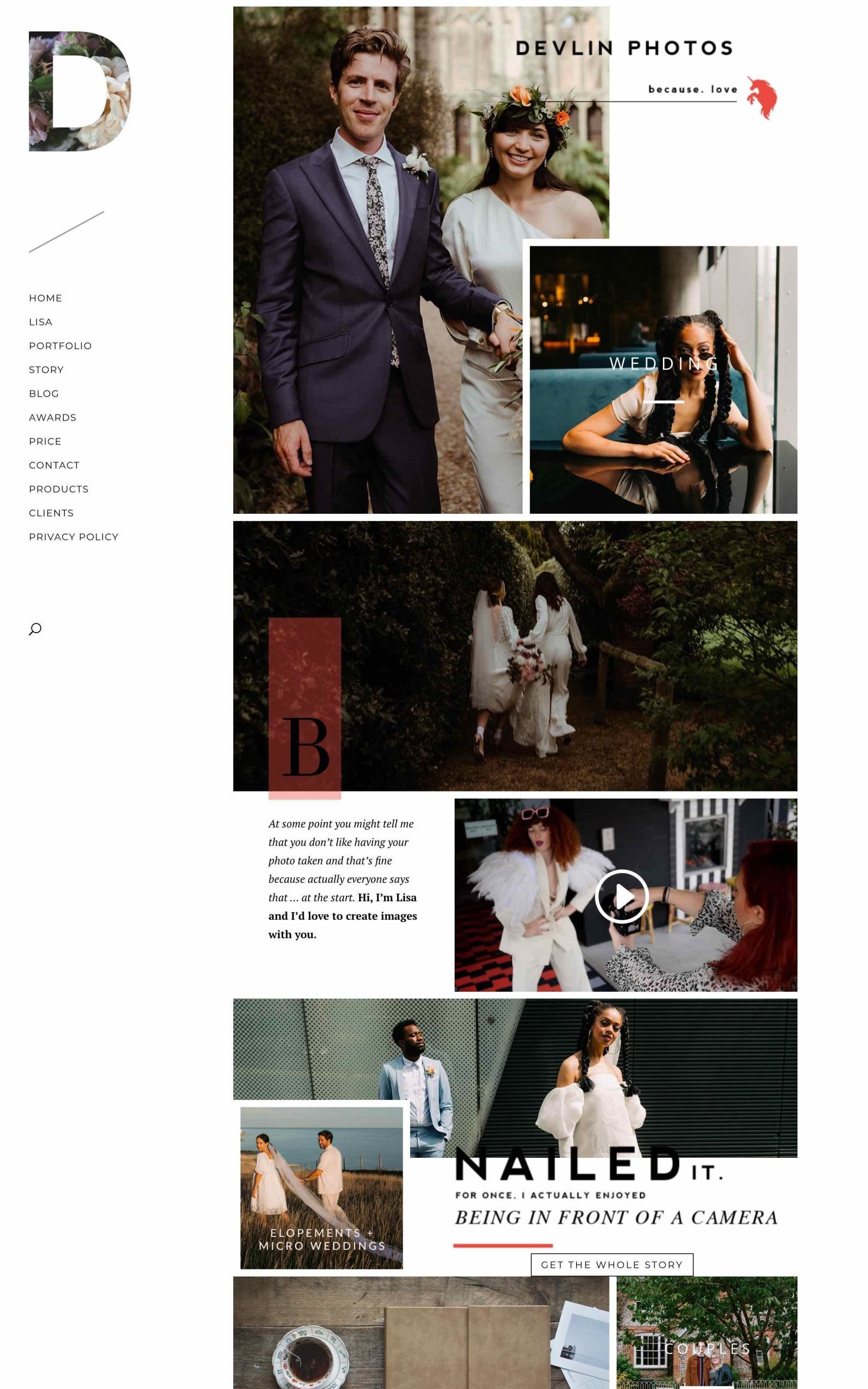 Devlin Photos responsive website shown on desktop and mobile