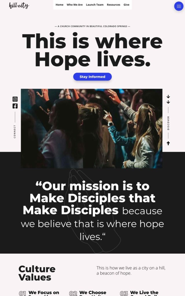 Hill City Church website project