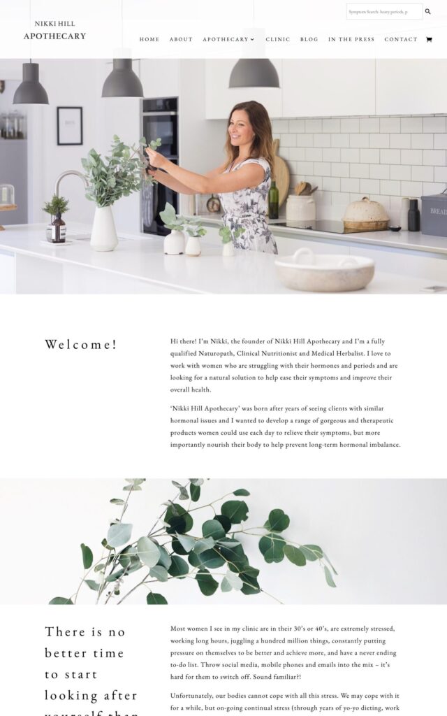 Nikki Hill Apothecary website project