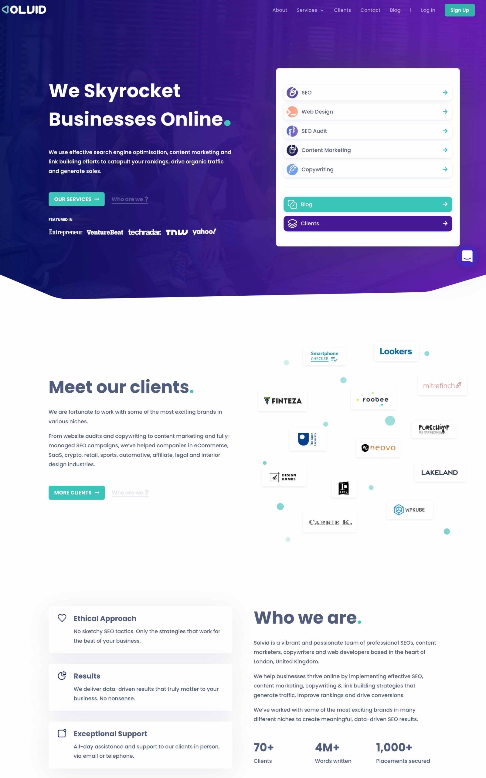 Solvid responsive website shown on desktop and mobile