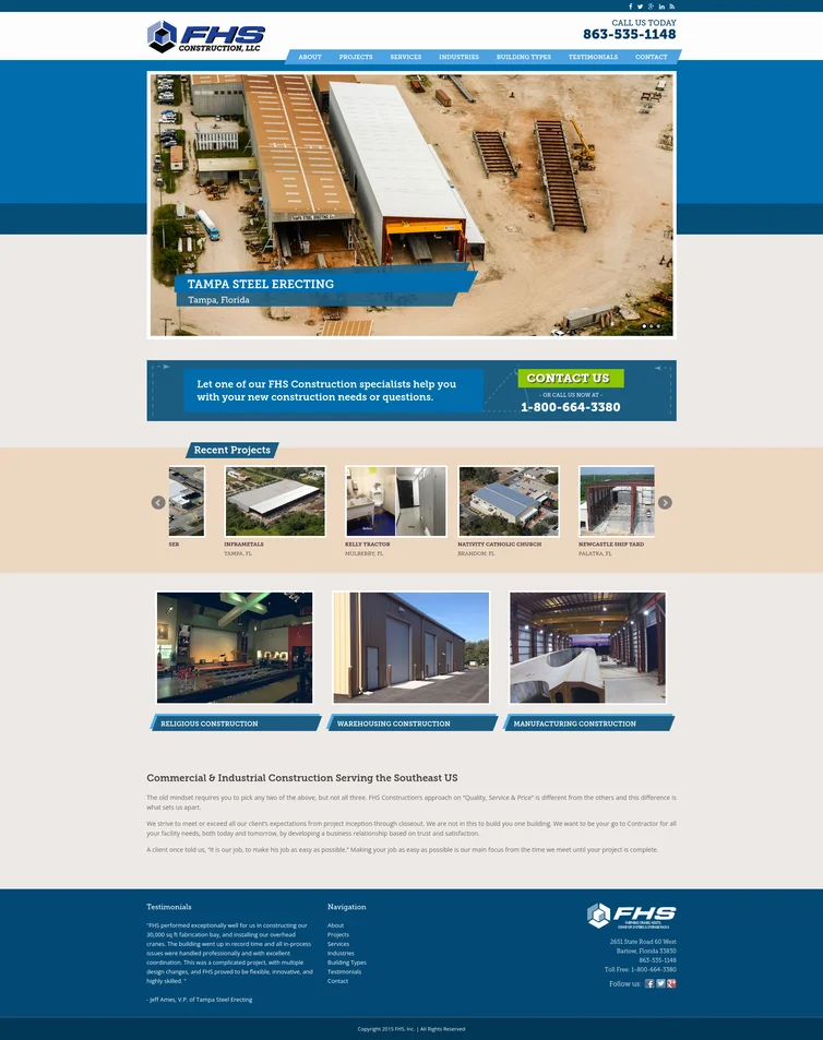 FHS Constructions website project