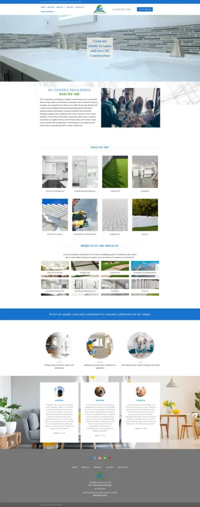 MC Constructions & Designs website project