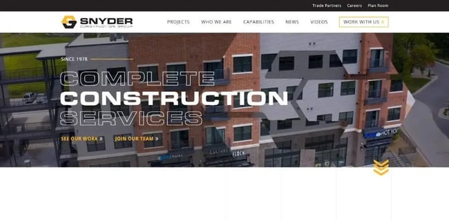 Snyder Construction Group Website