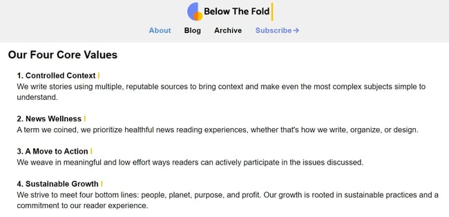 About Us Page Examples - Below The Fold