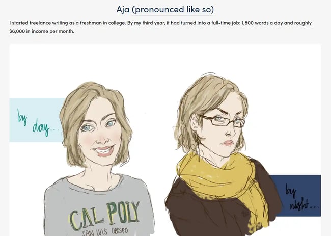 About Me Page Examples - Aja Frost