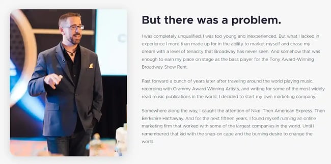 About Me Page Examples - Marc Ensign