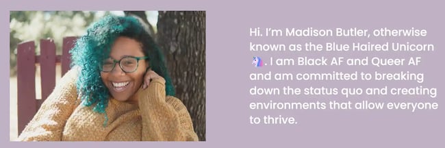 About Me Page Examples - Madison Butler