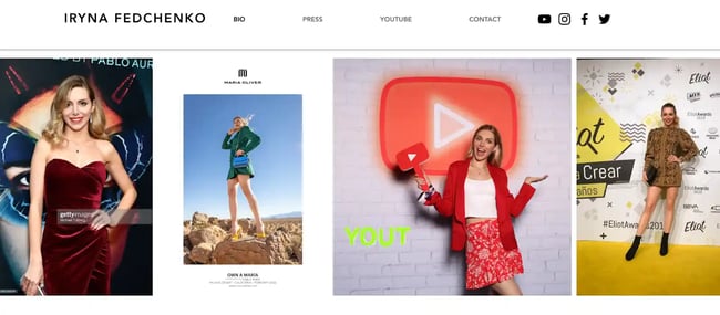 About Me Page Examples - Iryna Fedchenko