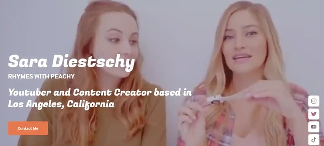 About Me Page Examples - Sara Dietschy