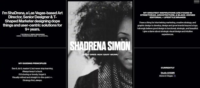 About Me Page Examples - ShaDrena 