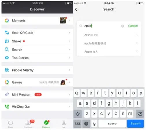 WeChat Search Example
