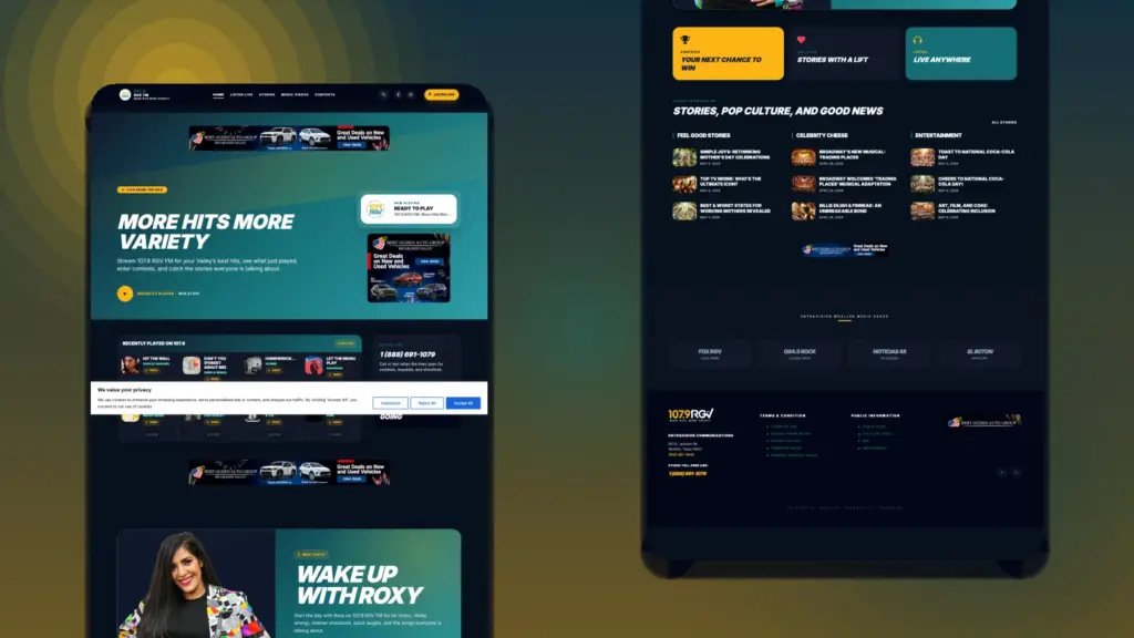 107.9 RGV FM website project