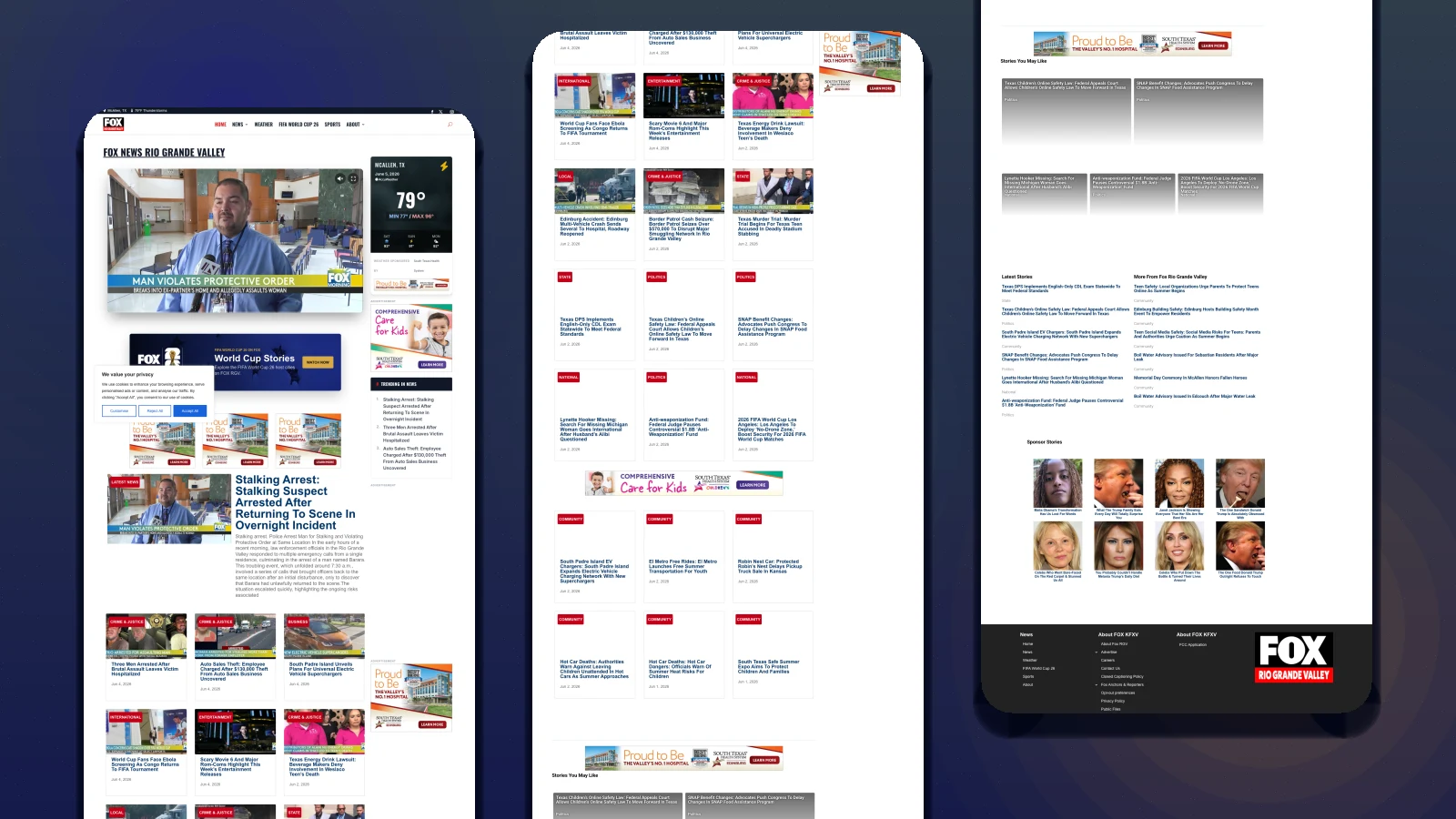 Fox RGV TV responsive website shown on desktop and mobile