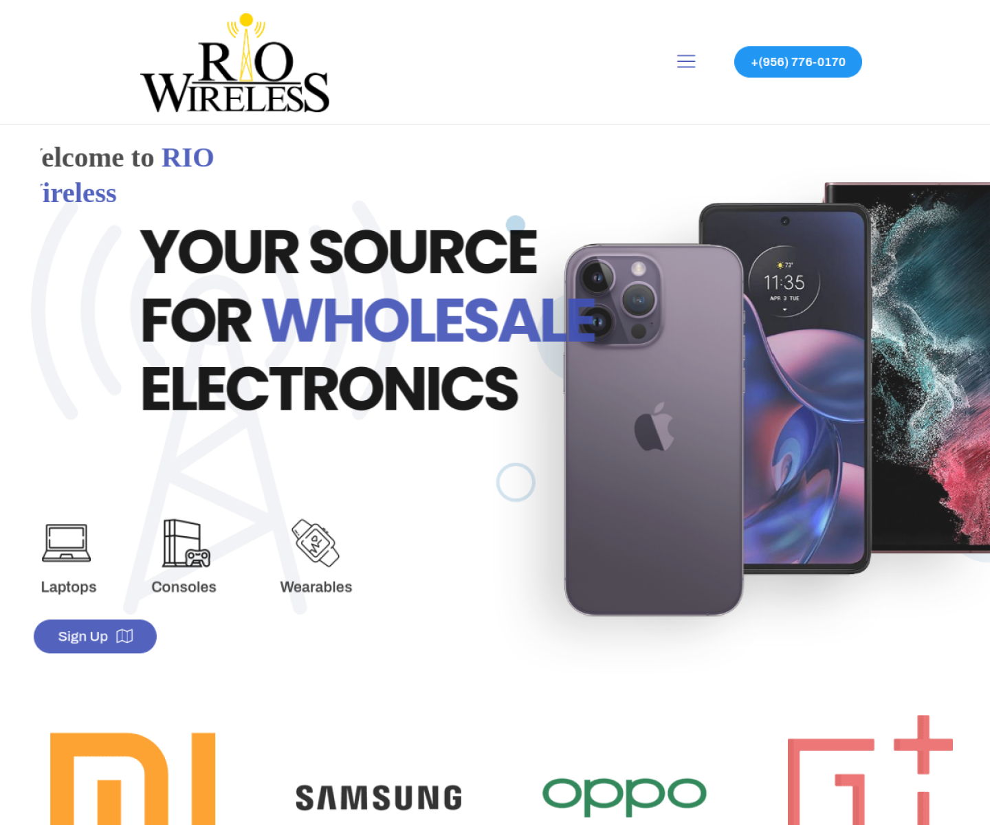 RIO Wireless – Electronic Wholesaler Case Study responsive website shown on desktop and mobile