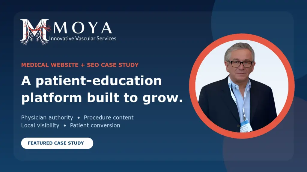 Moya Innovative Vascular — Caso de Estudio website project