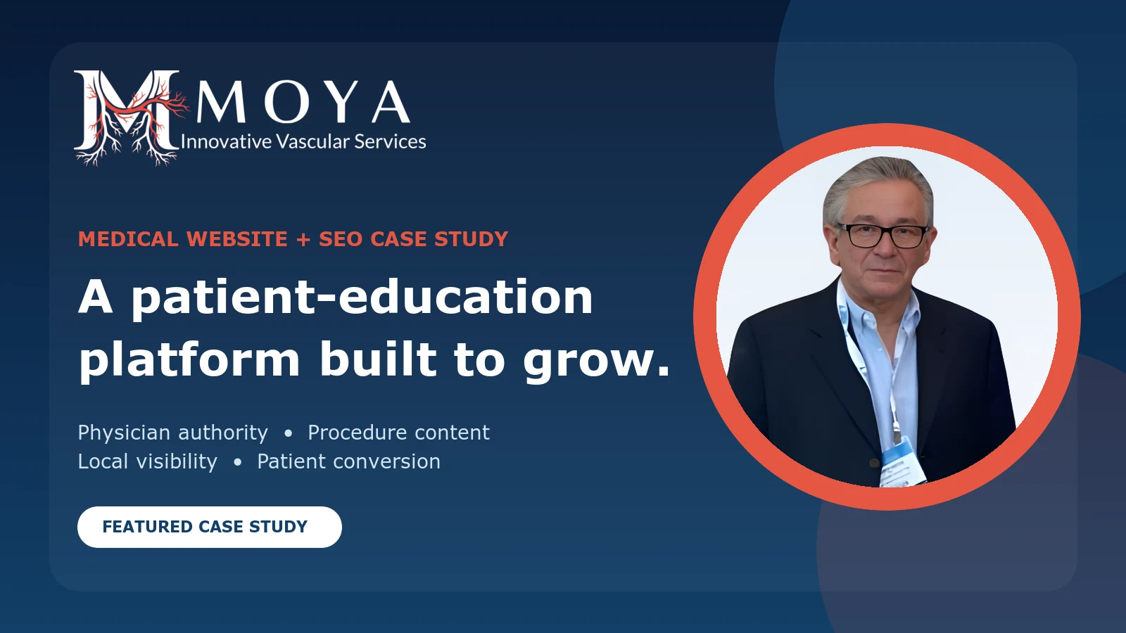 Moya Innovative Vascular — Caso de Estudio responsive website shown on desktop and mobile